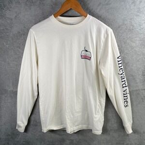Vineyard Vines‎ Men's Ski Lift Long Sleeve T-Shirt Small White Casual
